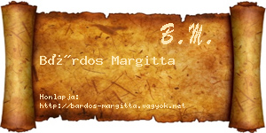 Bárdos Margitta névjegykártya